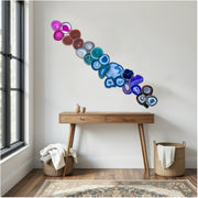 Rainbow Ombre Agate Wall Art Set - 23 Piece | DIY Installation