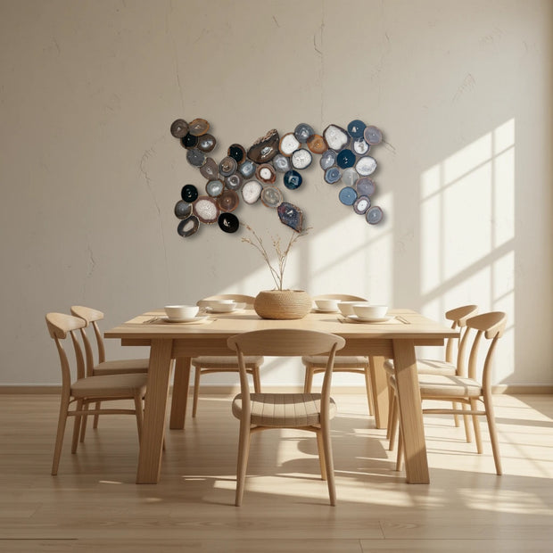 Neutral Harmony Agate Wall Art Set - 41 Piece | DIY Installation