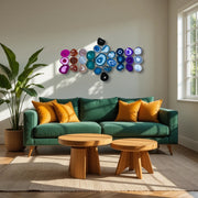 Chroma Cascade Agate Wall Art Set - 29 Piece | DIY Installation