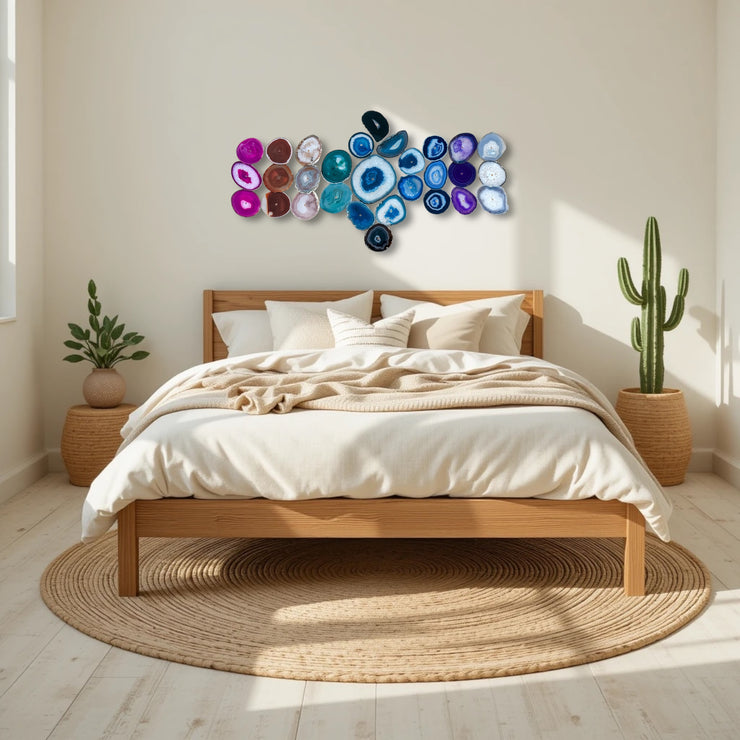 Chroma Cascade Agate Wall Art Set - 29 Piece | DIY Installation