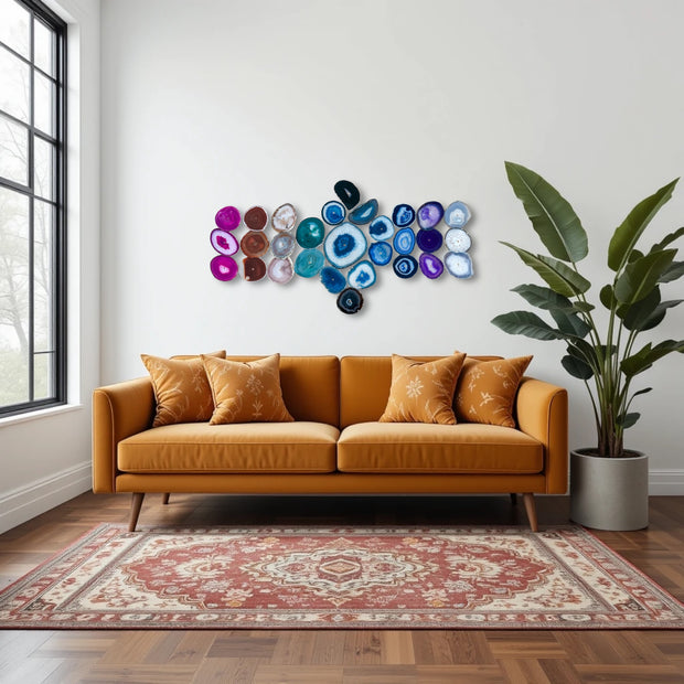 Chroma Cascade Agate Wall Art Set - 29 Piece | DIY Installation