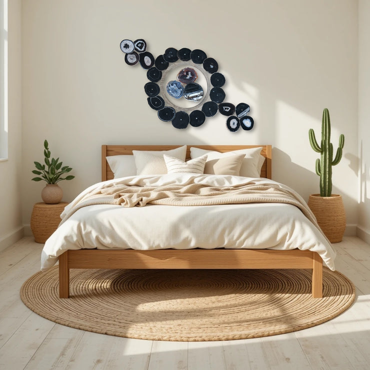 Monochrome Eclipse Agate Wall Art Set – 25 Piece | DIY Installation