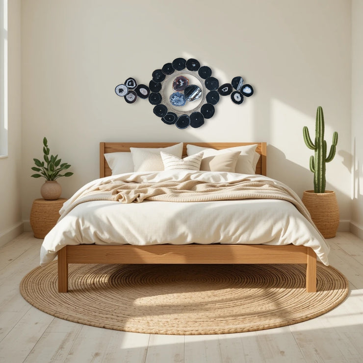 Monochrome Eclipse Agate Wall Art Set – 25 Piece | DIY Installation