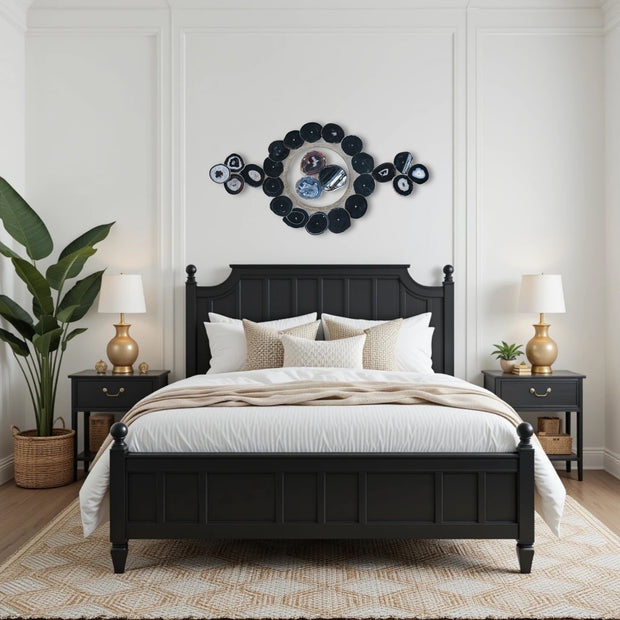 Monochrome Eclipse Agate Wall Art Set – 25 Piece | DIY Installation