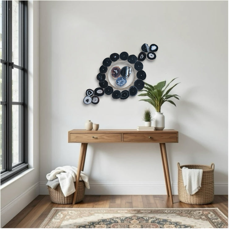 Monochrome Eclipse Agate Wall Art Set – 25 Piece | DIY Installation