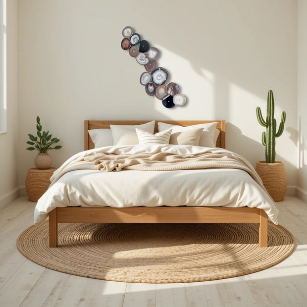 Umber Drift Agate Wall Art Set – 15 Piece | DIY Installation