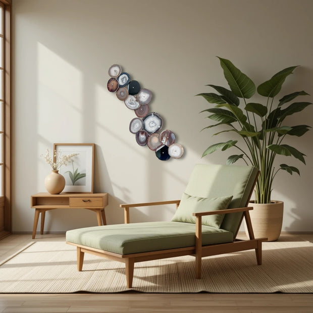 Umber Drift Agate Wall Art Set – 15 Piece | DIY Installation