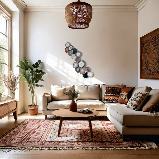 Umber Drift Agate Wall Art Set – 15 Piece | DIY Installation