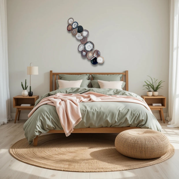 Umber Drift Agate Wall Art Set – 15 Piece | DIY Installation