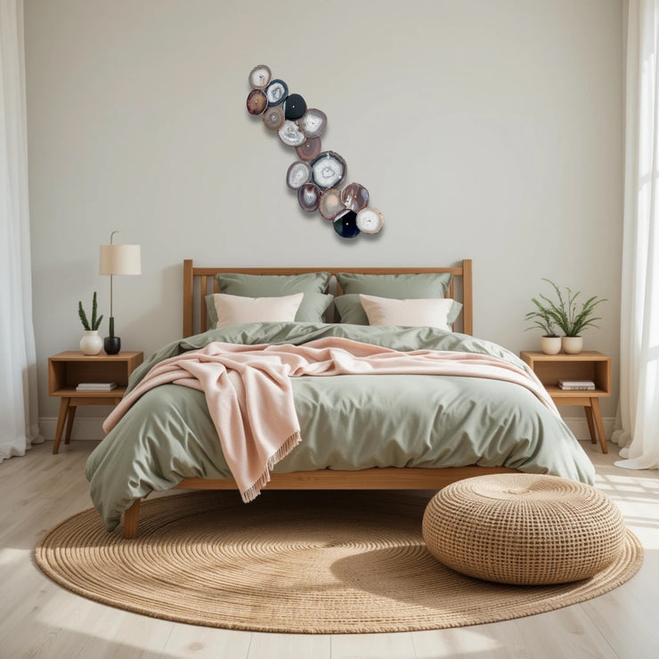 Umber Drift Agate Wall Art Set – 15 Piece | DIY Installation