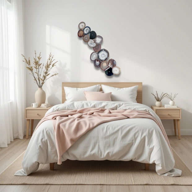 Umber Drift Agate Wall Art Set – 15 Piece | DIY Installation