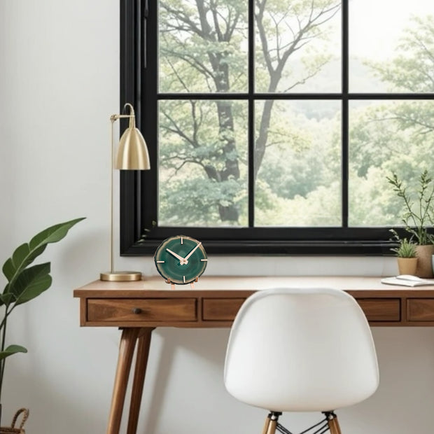 Agate Desk Clock – Handcrafted Artisan Timepiece