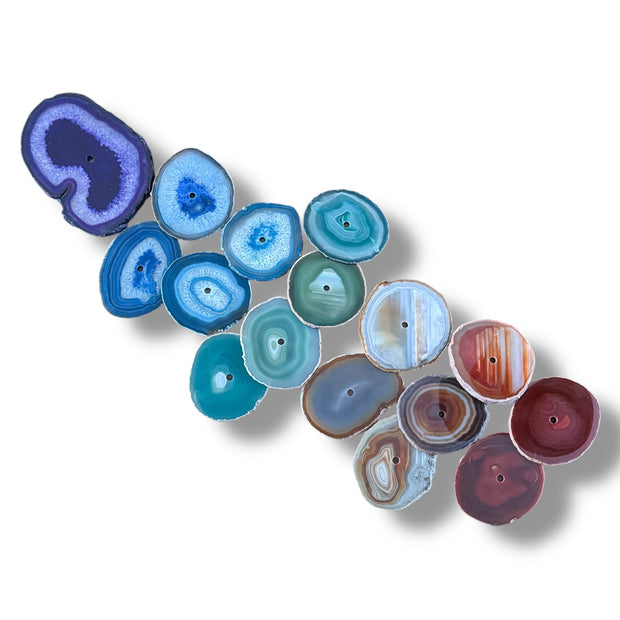 Chakra Harmony Agate Wall Art Set – 16 Slice | DIY Installation