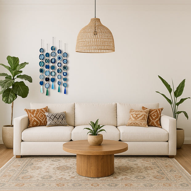 Neptune's Tide Agate Garland – Handcrafted Boho Wall Hanging (Multiple Sizes)