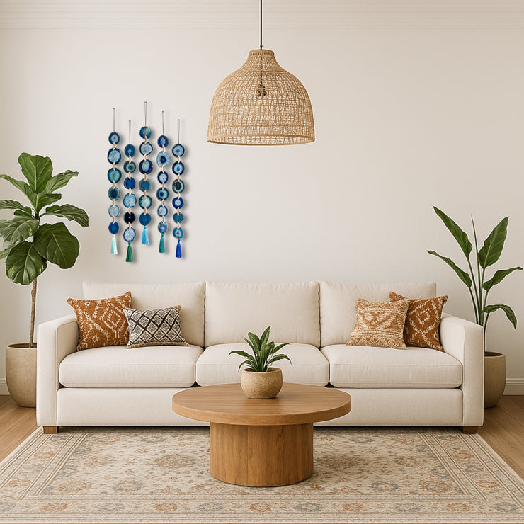 Neptune's Tide Agate Garland – Handcrafted Boho Wall Hanging (Multiple Sizes)