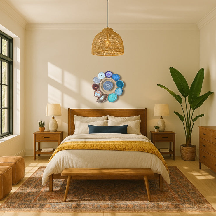 Rainbow Chakra Agate Wall Art Set – 12 Piece | DIY Installation