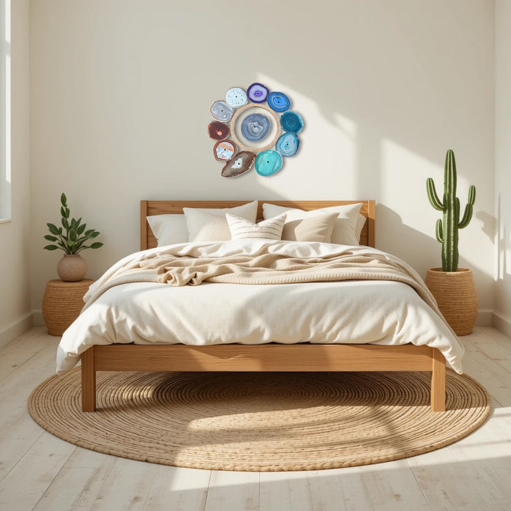Rainbow Chakra Agate Wall Art Set – 12 Piece | DIY Installation