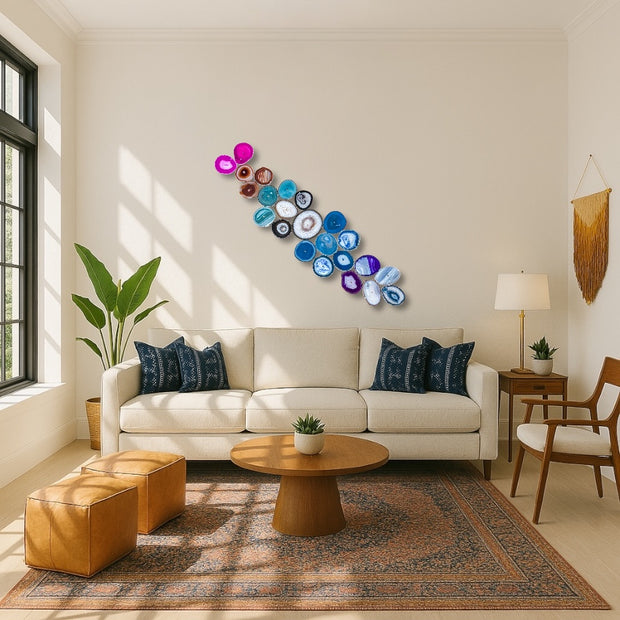 Celestial Flow – 23-Piece Agate Wall Art Set | DIY Installation