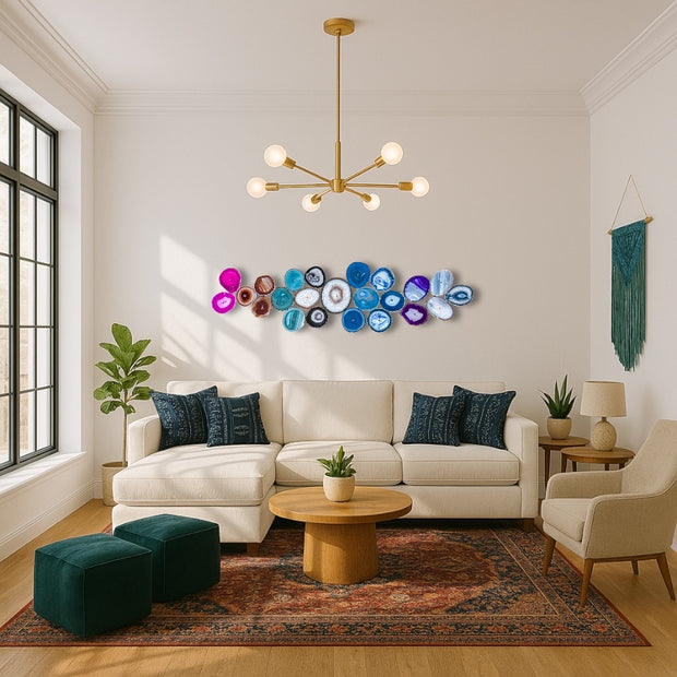 Celestial Flow – 23-Piece Agate Wall Art Set | DIY Installation