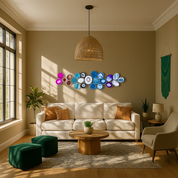 Celestial Flow – 23-Piece Agate Wall Art Set | DIY Installation