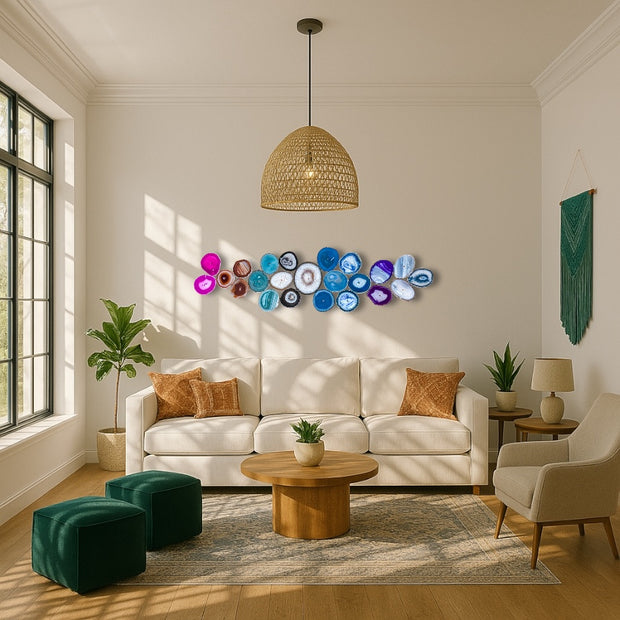 Celestial Flow – 23-Piece Agate Wall Art Set | DIY Installation