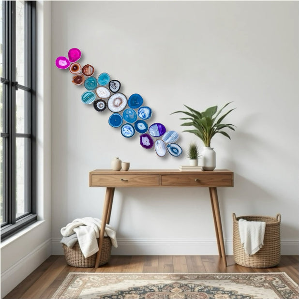 Celestial Flow – 23-Piece Agate Wall Art Set | DIY Installation
