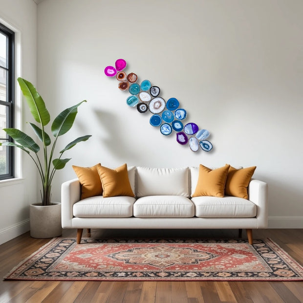 Celestial Flow – 23-Piece Agate Wall Art Set | DIY Installation