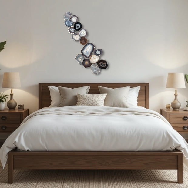 Umber Drift Agate Wall Art Set – 15 Piece | DIY Installation No. 2