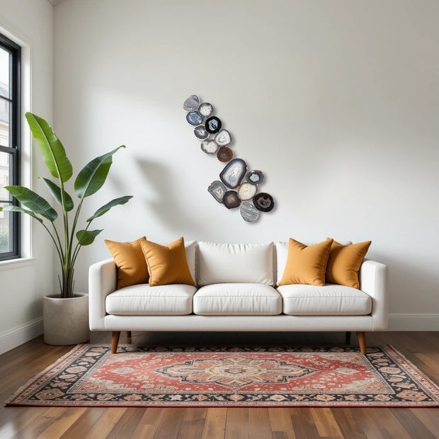 Umber Drift Agate Wall Art Set – 15 Piece | DIY Installation No. 2