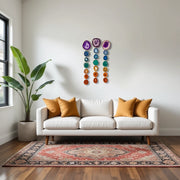 Oversized Chakra Agate Garland – Minimalist Boho Wall Hanging