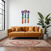Oversized Chakra Agate Garland – Minimalist Boho Wall Hanging