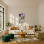 Oversized Chakra Agate Garland – Minimalist Boho Wall Hanging
