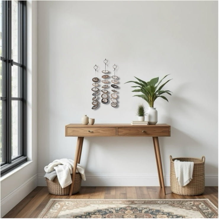Gray Agate Hanging for Wall or Ceiling - Charcoal Design