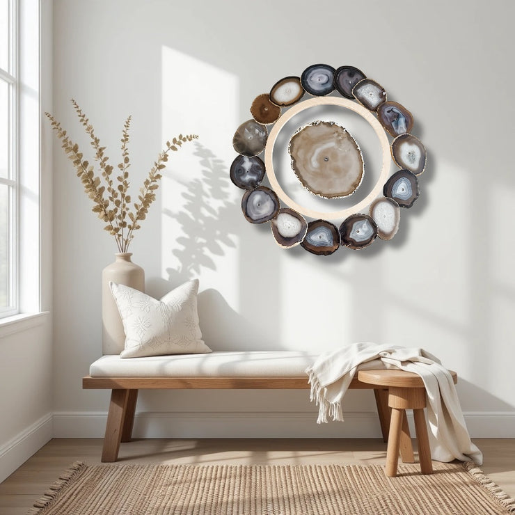 Ember Driftwood Agate Wall Art Set – 17 Piece | DIY Installation