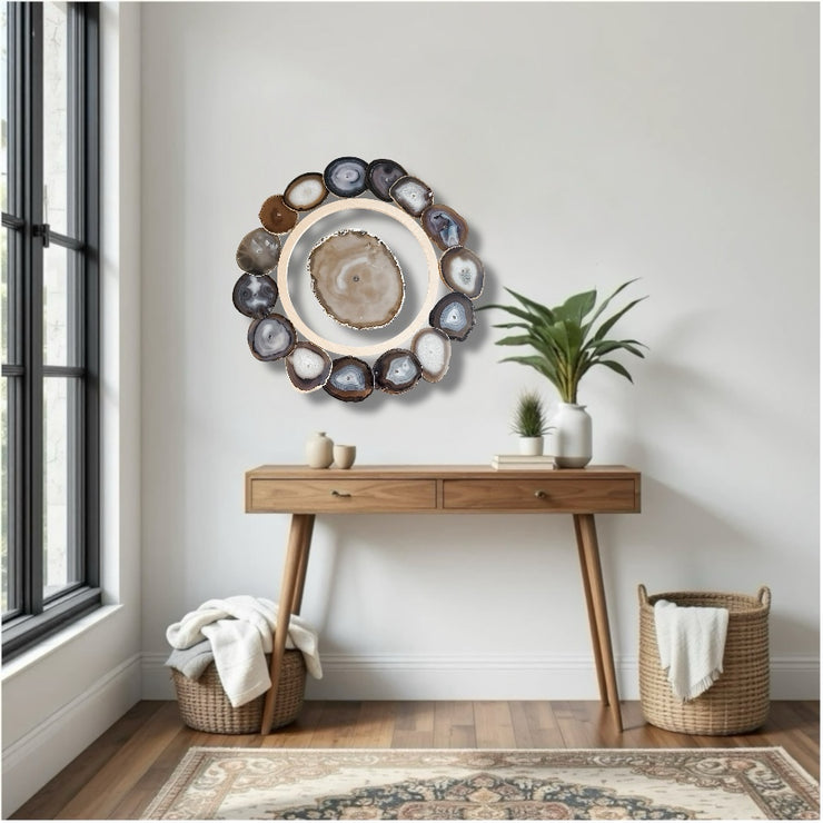 Ember Driftwood Agate Wall Art Set – 17 Piece | DIY Installation