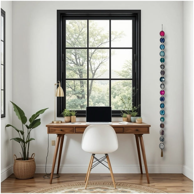 Chroma Line – 18 Slice Custom Colors Agate Garland | Vertical Hanging Statement Piece