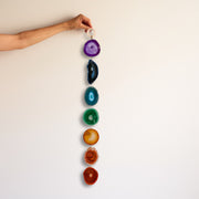 Chakra Rainbow Agate Wall Hanging – Handcrafted Boho Garland