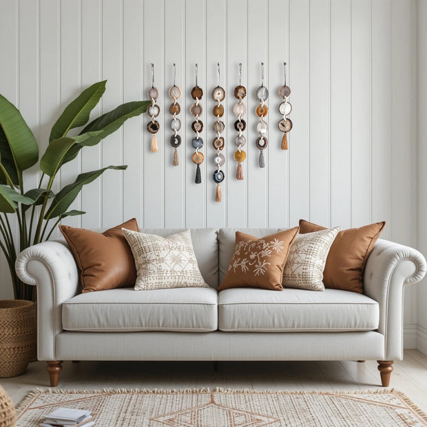 Umber Agate Seven Garland Set – Handcrafted Boho Wall Hanging