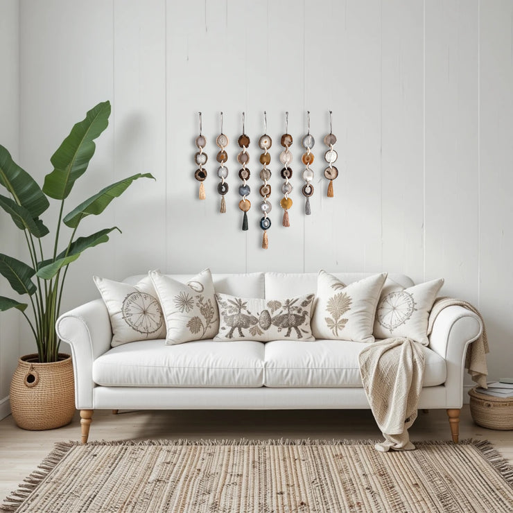 Umber Agate Seven Garland Set – Handcrafted Boho Wall Hanging