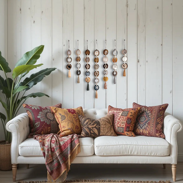 Umber Agate Seven Garland Set – Handcrafted Boho Wall Hanging