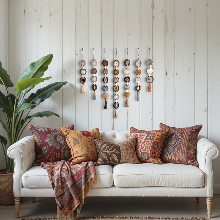 Umber Agate Seven Garland Set – Handcrafted Boho Wall Hanging