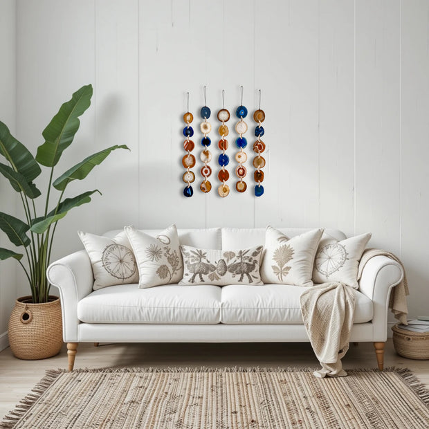 Desert Flame Agate Garland – Handcrafted Boho Wall Hanging (Single or Set)