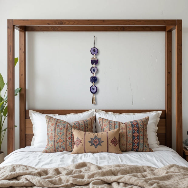 Wisteria Agate Garland – Handcrafted Boho Wall Hanging