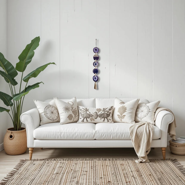 Wisteria Agate Garland – Handcrafted Boho Wall Hanging