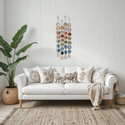 Rosie Natural, Amber, Green & Teal Agate Wall Hanging – Handcrafted Boho Garland (Multiple Sizes)