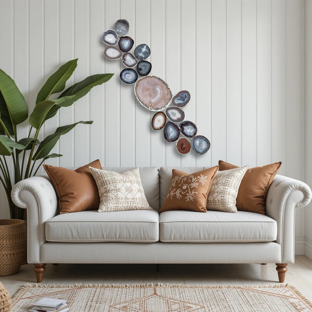 Ember Driftwood Agate Wall Art Set – 17 Piece | DIY Installation No. 1