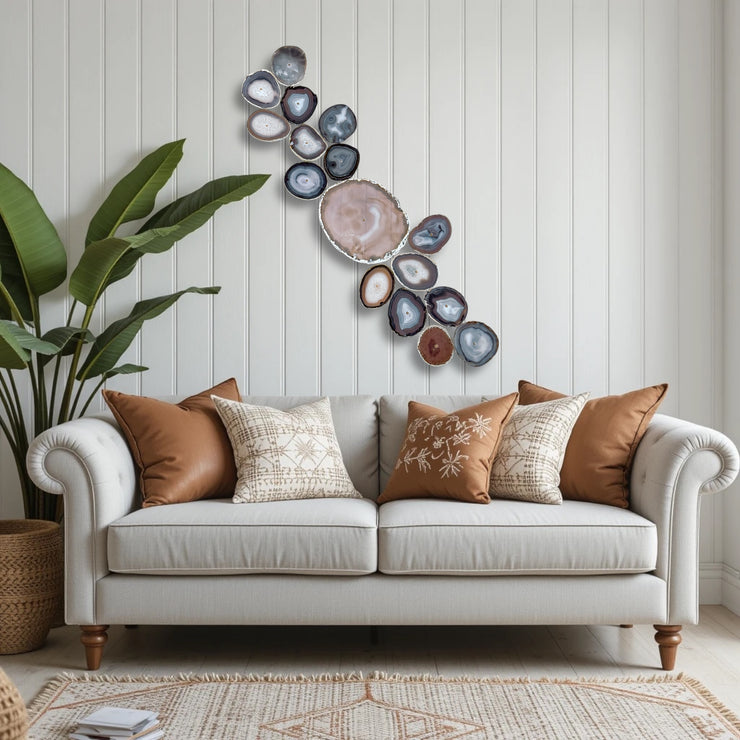 Ember Driftwood Agate Wall Art Set – 17 Piece | DIY Installation No. 1