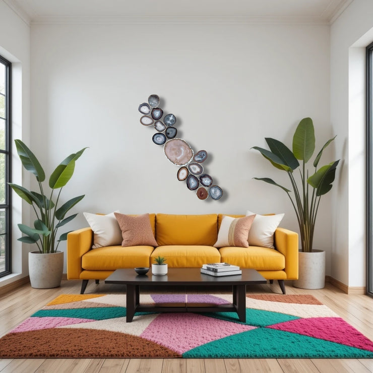 Ember Driftwood Agate Wall Art Set – 17 Piece | DIY Installation No. 1