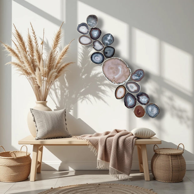 Ember Driftwood Agate Wall Art Set – 17 Piece | DIY Installation No. 1