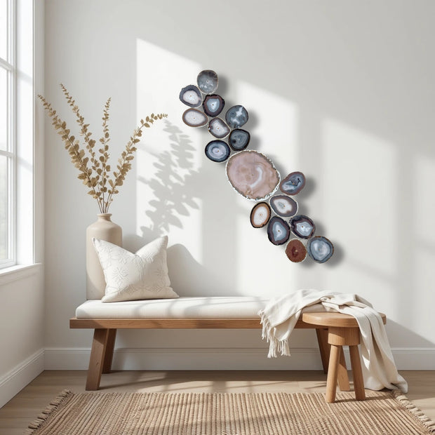 Ember Driftwood Agate Wall Art Set – 17 Piece | DIY Installation No. 1